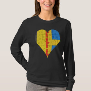 Schwedisches Flaggenherz T-Shirt
