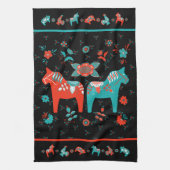 Schwedisches Folk Dala Pferd Geschirrtuch (Vertikal)