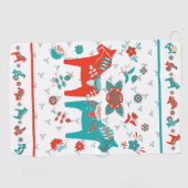 Schwedisches Folk Dala Pferd Golfhandtuch (Horizontal)