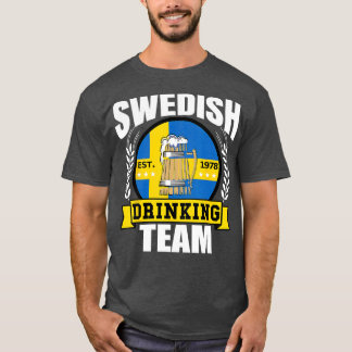 Schwedisches Getränketeam Funny Sweden Flag Bierbe T-Shirt