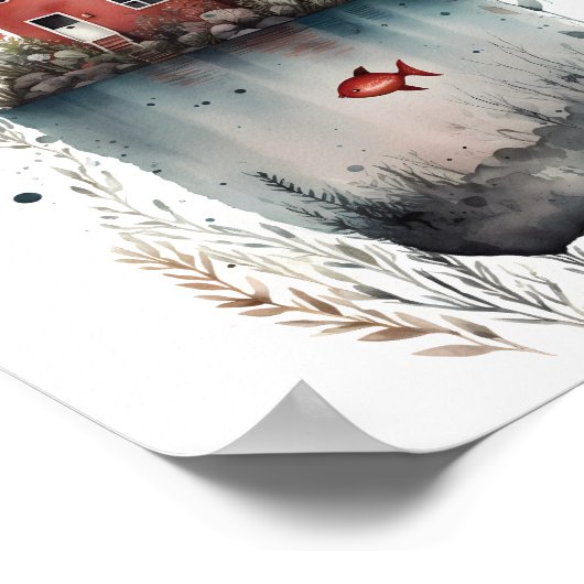 Schwedisches Hütte-Poster Poster (Ecke)