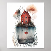 Schwedisches Hütte-Poster Poster (Vorne)