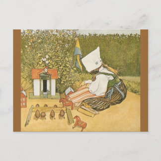Schwedisches Kind mit Spielzeug Postkarte