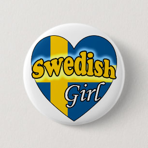 Schwedisches Mädchen Button