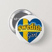 Schwedisches Mädchen Button (Vorne & Hinten)