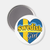 Schwedisches Mädchen Magnet (Vorderseite/Rückseite)