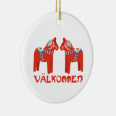 Schwedisches Pferd Valkommen Keramik Ornament (Rechts)