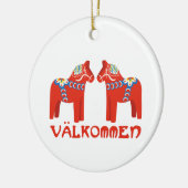 Schwedisches Pferd Valkommen Keramik Ornament (Links)