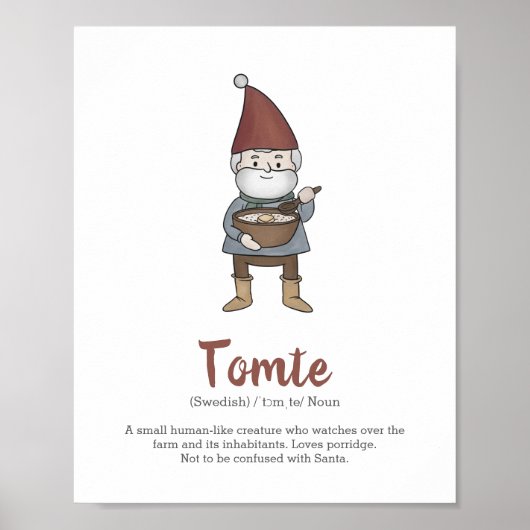 Schwedisches Tomate Gnome Definition Poster (Vorne)