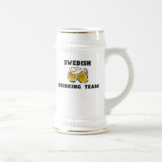 Schwedisches trinkendes Team Stein Bierglas (Rechts)