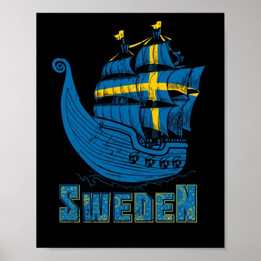 Schwedisches Viking Ship Geschenk Schwedisches Vik Poster (Vorne)