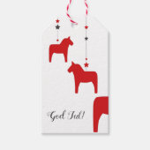 Schwedisches Weihnachts-Dala-Pferd personalisiert Geschenkanhänger (Vorderseite)