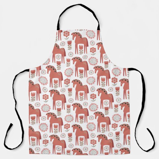 Schwedisches Weihnachts-Dala-Pferd Schürze (Vorderseite)