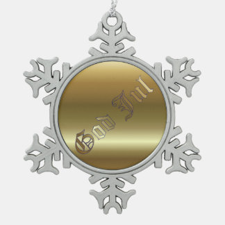 Schwedisches Weihnachtsgoldene Schneeflocken Zinn-Ornament