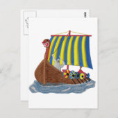 Schwedisches Wikingschiff Postkarte (Vorne/Hinten)