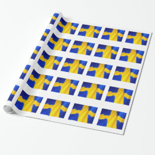SCHWEDISH FLAG GESCHENKPAPIER