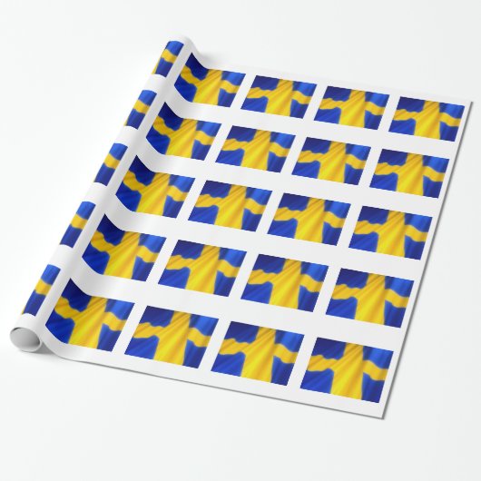 SCHWEDISH FLAG GESCHENKPAPIER (Ungerollt)