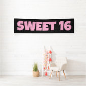 SCHWEET 16 BIRTHDAY BANNER PINK (InSitu)