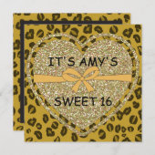 SCHWEET 16 EINladungen TIERISCHEN DRUCKS (Vorne/Hinten)