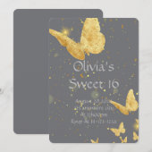 SCHWEET 16 GEBURTSTAG INVITATIONSGOLD EINLADUNG (Vorne/Hinten)