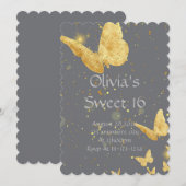 SCHWEET 16 GEBURTSTAG INVITATIONSGOLD EINLADUNG (Vorne/Hinten)