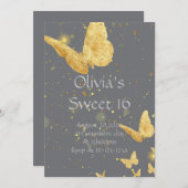 SCHWEET 16 GEBURTSTAG INVITATIONSGOLD SAVE THE DATE (Vorne/Hinten)