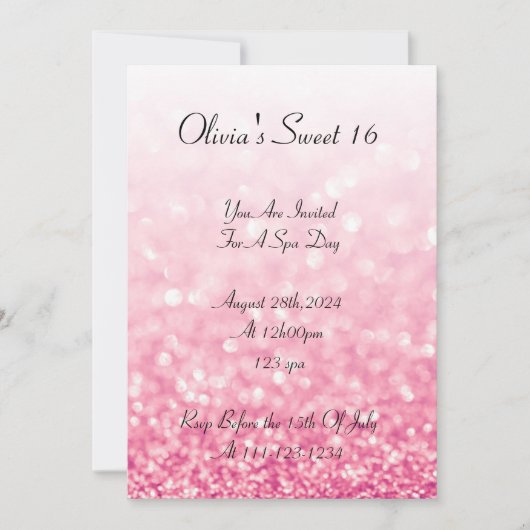 SCHWEET 16 GEBURTSTAGLICHE EINLADUNG (Vorderseite)