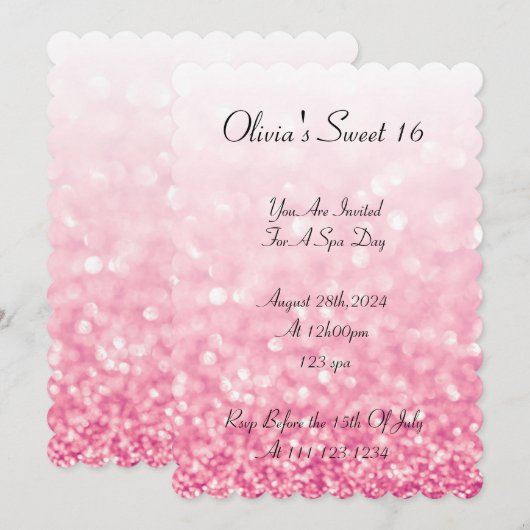 SCHWEET 16 GEBURTSTAGLICHE EINLADUNG (Vorne/Hinten)