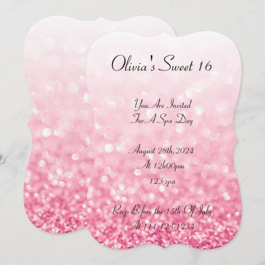 SCHWEET 16 GEBURTSTAGLICHE EINLADUNG (Vorne/Hinten)