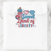 SCHWEET LAND DER LIBERTÄT patriotisch Quadratischer Aufkleber (Tasche)