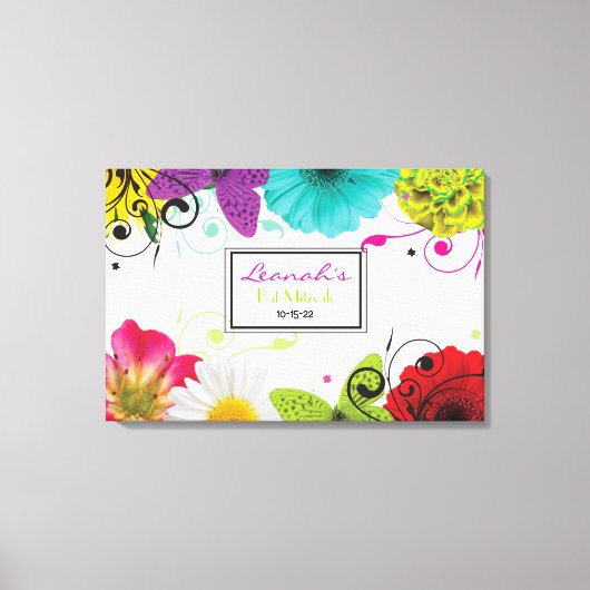 SCHWEET SENCES Bat Mitzvah Sign-In Board Leinwanddruck (Vorderseite)