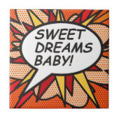 SCHWEET TRÄUMT BABY! Fun Retro Comic Pop Kunst Fliese (Vorderseite)