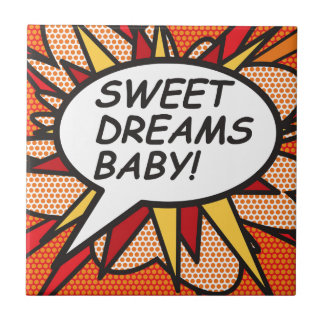 SCHWEET TRÄUMT BABY! Fun Retro Comic Pop Kunst Fliese