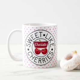 SCHWEET WIE CHERRIES Retro Vintage Briefmarke kund Kaffeetasse