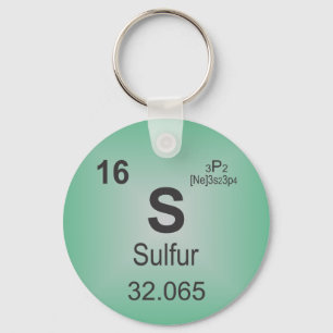 Schwefel-einzelnes Element des Periodensystems Schlüsselanhänger