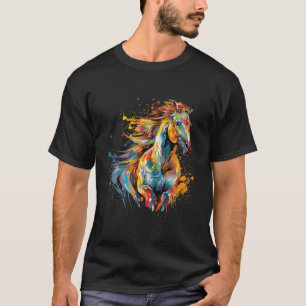 Schwefel-Pferd-Splash farbenfroh T-Shirt