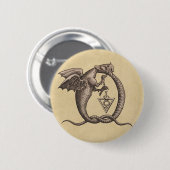 Schwefel und Mercury-Drachen Button (Vorne & Hinten)