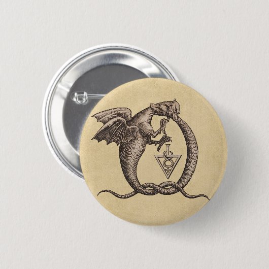 Schwefel und Mercury-Drachen Button (Vorne & Hinten)