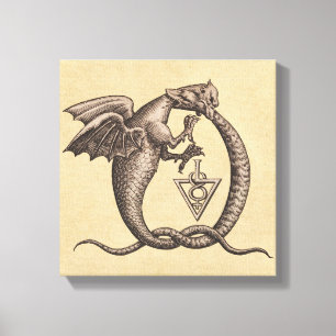 Schwefel- und Quecksilber-Alchemy-Sigils Leinwanddruck