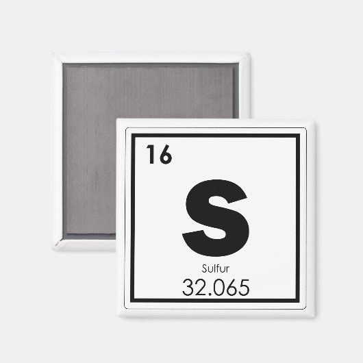 Schwefelchemische Elemente - chemische Formel g Magnet (Vorderseite/Rückseite)