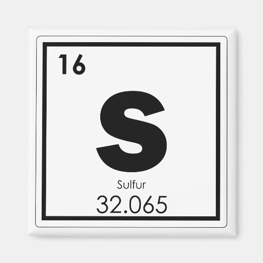 Schwefelchemische Elemente - chemische Formel g Magnet (Vorne)