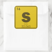 Schwefelchemische Elemente - chemische Formel g Quadratischer Aufkleber (Tasche)