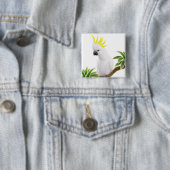 Schwefelcockatoo-Button mit Haube Button (Beispiel)