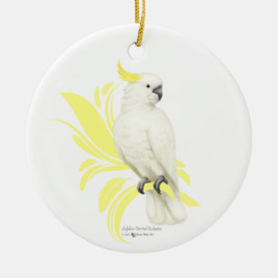 Schwefelgekrechtes Kakadu Keramik Ornament