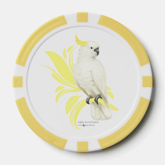 Schwefelgekrechtes Kakadu Pokerchips (Vorderseite)