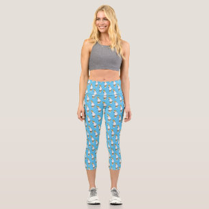 Schwefelhauben-Kakadu-Vogel-Cartoon-Illustration Capri Leggings