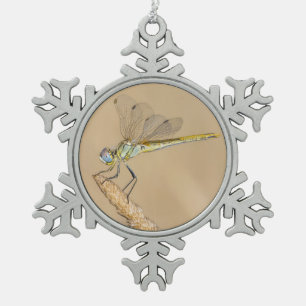 Schweiflibelle Insekt Weiblich (CC BY 4.0) Snowfl Schneeflocken Zinn-Ornament