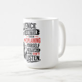 Schweigen ist besser als Erklären Zitat Kaffeetasse (VorderseiteRechts)