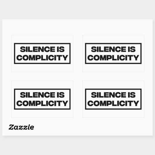 Schweigen ist Komplizenschaft Rechteckiger Aufkleber (Blatt)