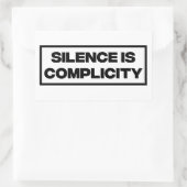 Schweigen ist Komplizenschaft Rechteckiger Aufkleber (Tasche)